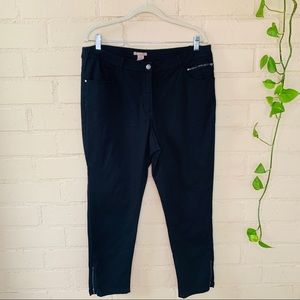 NWOT Black Skinny Pants with Zipper Detail size 18 Plus